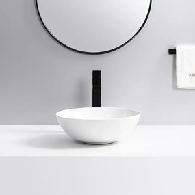 Erga Soleil, umývadlo na dosku 390x390x140 mm, biela lesklá, ERG-V03-9004C-WH