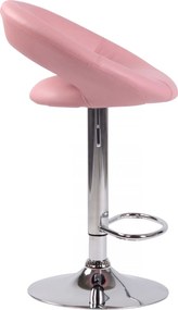 2x Barová stoličkaOlinda - koženka, chróm rám - ružová