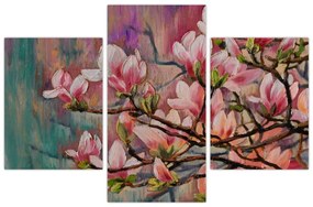 Obraz - Olejomaľba, Rozkvitnutá sakura (90x60 cm)