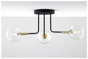 Jupiter 2039 - Luster na tyči BURANO 3xG9/10W/230V čierna/zlatá/číra
