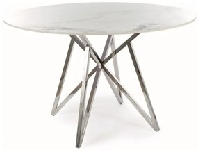 Jedálenský stôl MURANO Farba: chróm / mramorový efekt biela