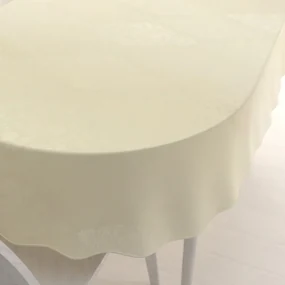 Biante Teflónový oválny obrus TF-104 Svetlo vanilkový zámocký vzor 100x140 cm
