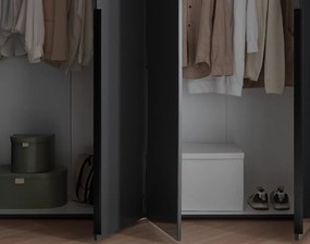 Šatníková skriňa so zrkadlami Kevo, 270 cm, grafitová