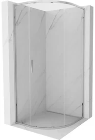 Mexen Exo, štvrťkruhový sprchovací kút s posuvnými dverami 70 x 70 cm, 6mm číre sklo, chrómový profil, 8131-070-070-01-00