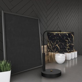Stolná lampa Senso, 1x čierne/zlaté textilné tienidlo, b