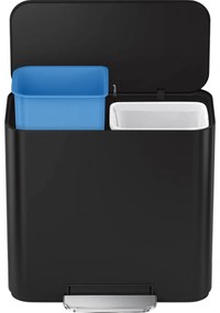 Simplehuman Mini pedálový odpadkový kôš na triedený odpad 15 l, čierna mat