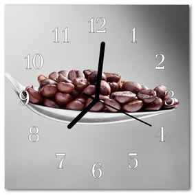 Nástenné sklenené hodiny Kávová lyžička 30x30 cm