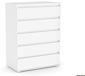 Drevona, komoda REA AMY 4, Biela