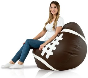 Sedací vak Rugby hnedý ekokoža