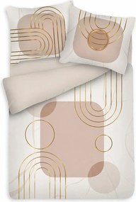 Matex Luxusné bavlnené saténové obliečky 140x200 + 70x90 cm - Prestige "Piesočná elegancia"