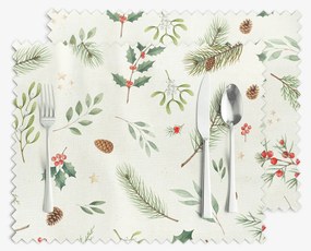 Goldea vianočné prestieranie na stôl teflónové - zimné vetvičky - sada 2ks 30 x 40 cm