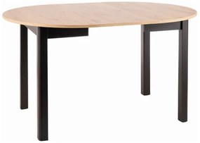 Rozkladací jedálenský stôl EMERSON - dub artisan / čierny