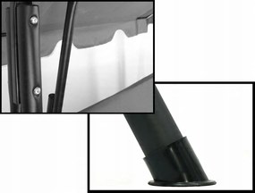 CH ZÁHRADNÁ HOJDAČKA TYPU A 170 x 118 x 153 cm HNEDÁ S BEŽOVÝMI VANKÚŠIKMI A DRŽIAKMI NA POHÁRE