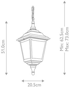 Elstead KERRY-CHAIN - Vonkajší luster KERRY 1xE27/100W/230V IP44
