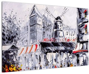 Obraz - Ulica v Paríži, olejomaľba (90x60 cm)