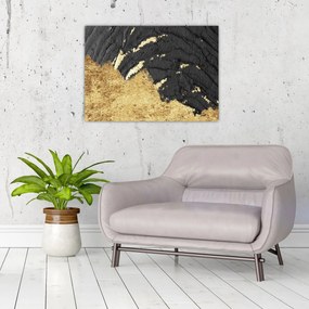 Sklenený obraz - Zlatá štruktúra N⁰1 (70x50 cm)
