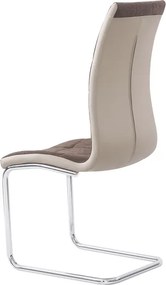Jedálenská stolička Saloma New - hnedá / béžová / chróm