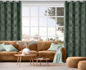 ZATEMŇOVACÍ ZÁVES NA KRÚŽKOCH ALETA 135X250 CM TMAVOZELENÁ