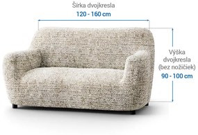 Bielastické poťahy GLORIA béžová dvojkreslo (š. 120 - 160 cm)