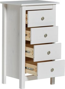 Biela vysoká komoda z borovicového dreva 46x80 cm Berna – Marckeric