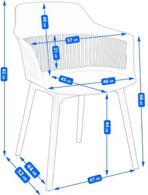 Dekorstudio Balkónové sedenie CORNIDO sivé - 2x stolička + 1x stôl