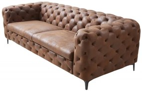 (2813) MODERNO TEMPO Chesterfield pohovka antik hnedá, 240 cm