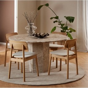 Svetlohnedý mramorový okrúhly jedálenský stôl ø 130 cm Naxos – Actona