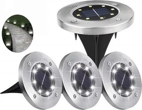 Zaparkorun Solárne záhradné LED svetlá - 8 LED - studená biela - 4 ks