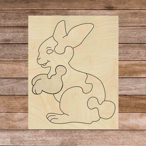SENTOP | Drevené montessori edukačné puzzle - Zajačik | SENTOP H020 Topoľ H020