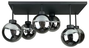 Prisadený luster DEA 6xE14/60W/230V čierna/dymová čierna