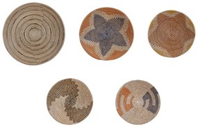 Sada nástenných dekorácií z morskej trávy prírodná PARORE Beliani