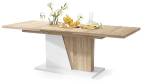 NOBLE NOIR Dub Sonoma/Biely Mat - ROZKLADANÝ STÔL DO 218 cm, pre 8, 10 osôb.