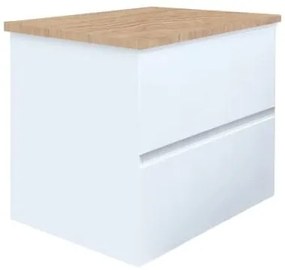 Kúpeľňová skrinka s krycou doskou SAT B-Way 59x50x45 cm biela lesk BWAY260WDOAK, 1 ks