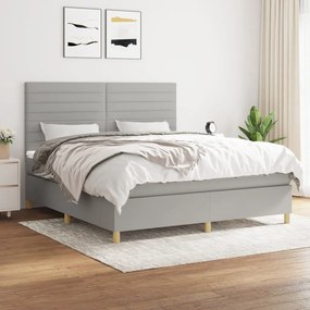 Boxspring posteľ s matracom bledosivá 180x200 cm látka 3142433