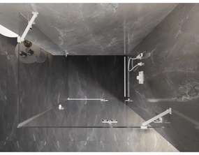 Mexen Lunar, pravostranný výklopný sprchový kút 100 x 90 cm, 8mm číre sklo, biely profil, 834-100-090-20-00-P
