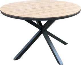 Záhradný stôl Alumio 111,5 cm hnedý/tmavosivý