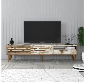 TV stolík/skrinka Tonase (orech + biela + mramor) . Vlastná spoľahlivá doprava až k Vám domov. 1095465