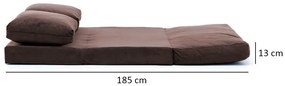 Dizajnová rozkladacia pohovka Wandella 120 cm hnedá