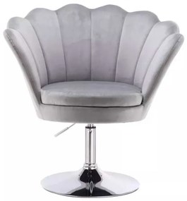 LuxuryForm DESIGN Kreslo FREY VELUR na striebornom tanieri - svetlo šedé