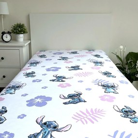 Jerry Fabrics Bavlnené napínacie prestieradlo 90x200 + 25 cm - Lilo and Stitch