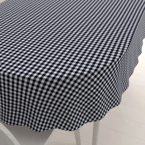 Biante Bavlnený oválny obrus Olivia OL-015 Čierno-biela kocka malá 120x180 cm
