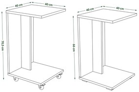 HUGO Dub Artisan/ Čierny - 2v1 POMOCNÍK NA KOLESÁCH/NOHÁCH - MOBILNÝ ODKLADACÍ STOLÍK DO OBÝVAČKY/ SPÁLNE/ DETSKEJ IZBY