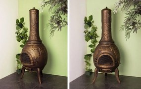 TERA Vonkajší záhradný kozub zliatina 120 cm - bronz