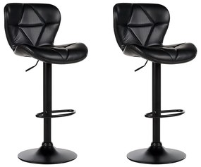 Sada 2 barových stoličiek z umelej kože čierna VALETTA II Beliani