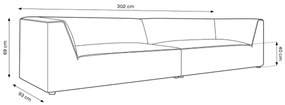 Štvormiestna pohovka buro 302 cm menčester béžová MUZZA