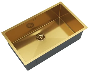 Gamma Gamma, 1-komorový nerezový drez 750x450x210 mm, zlatá matná, GMA-S7545-GD