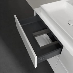 VILLEROY &amp; BOCH Collaro závesná skrinka pod umývadlo na dosku (umývadlo vľavo), 4 zásuvky, 1200 x 500 x 548 mm, Glossy White, C08200DH