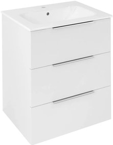 Sapho Sapho, CIRASA umývadlová skrinka 59,2x75x46cm, 3x zásuvka, biela lesk, CR631-3030