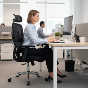 Kancelárska ergonomická stolička Neoseat GARY — čierna, nosnosť 150 kg