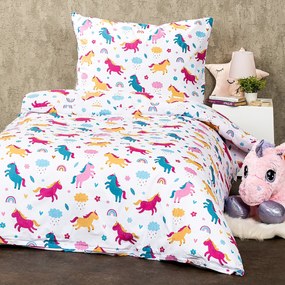 4Home Detské bavlnené obliečky Unicorn, 140 x 200 cm, 70 x 90 cm